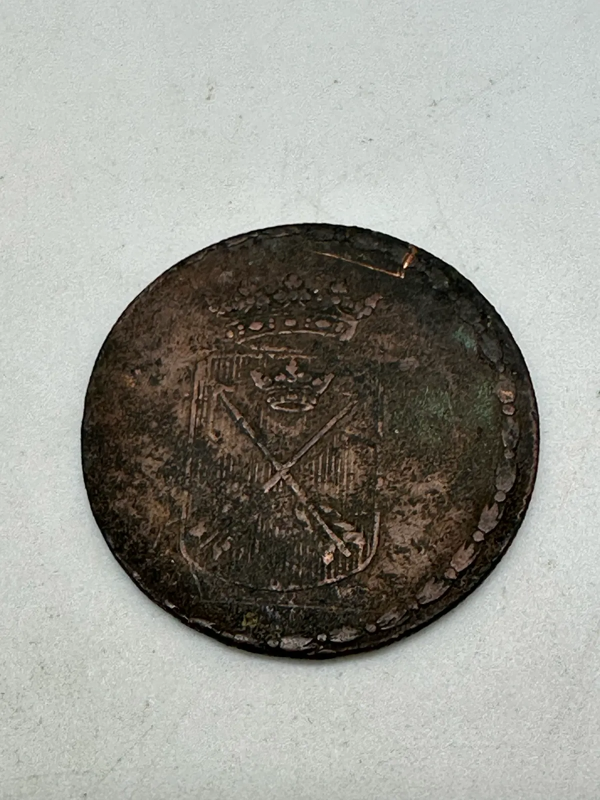 Original svensk 6 øres kobbermønt 1790