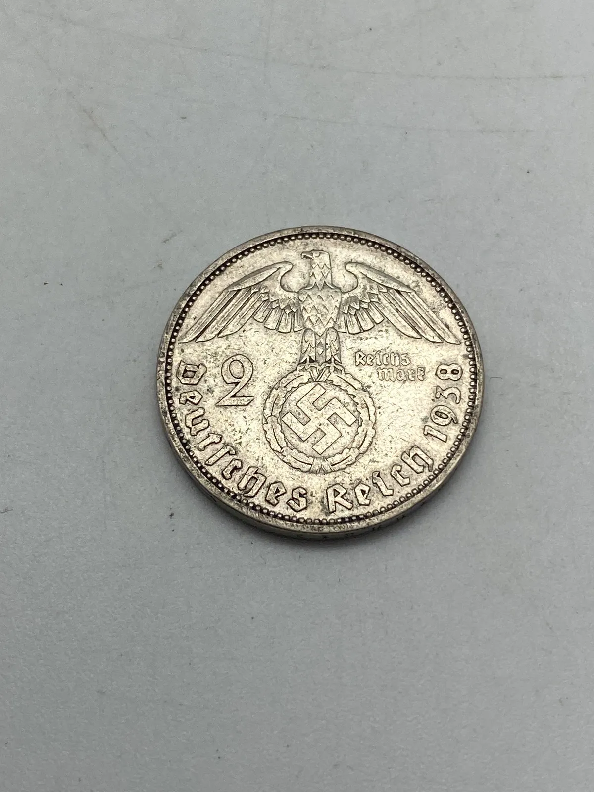 Original 2 Reichmark af sølv
