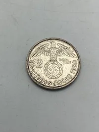 Original 2 Reichmark af sølv
