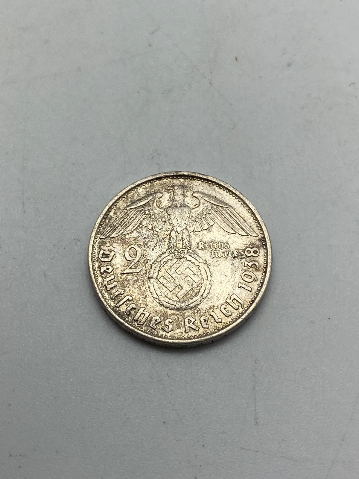 Original 2 Reichmark af sølv