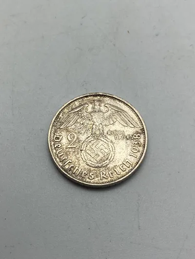 Original 2 Reichmark af sølv