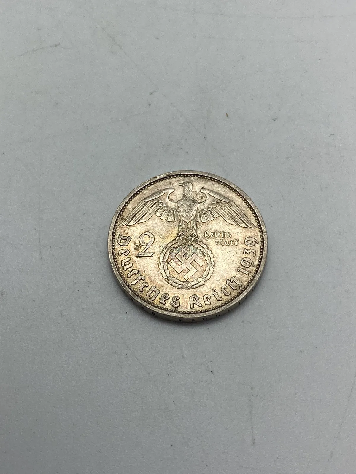 Original 2 Reichmark af sølv