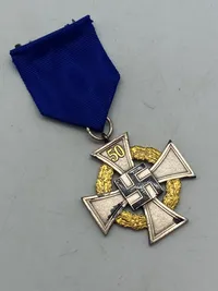 Original medalje for 50 års tro tjeneste i staten - ses næsten aldrig til salg i Danmark