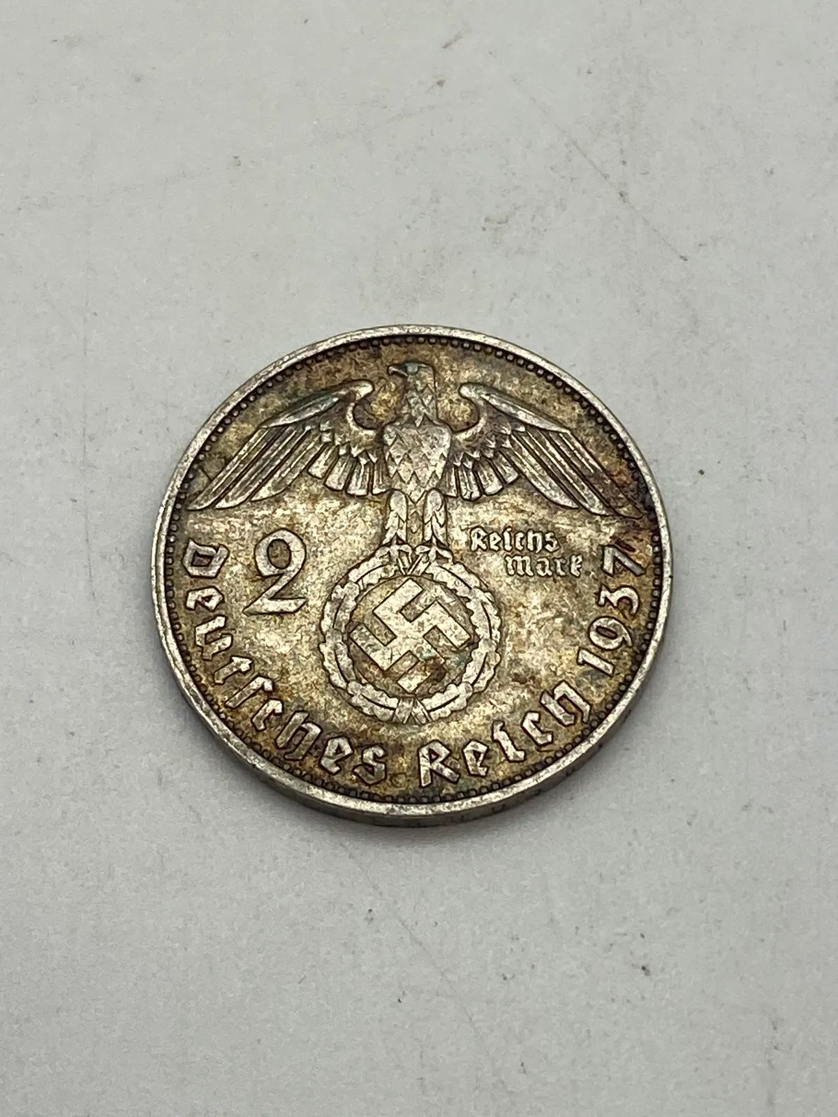 Original 2 Reichmark af sølv