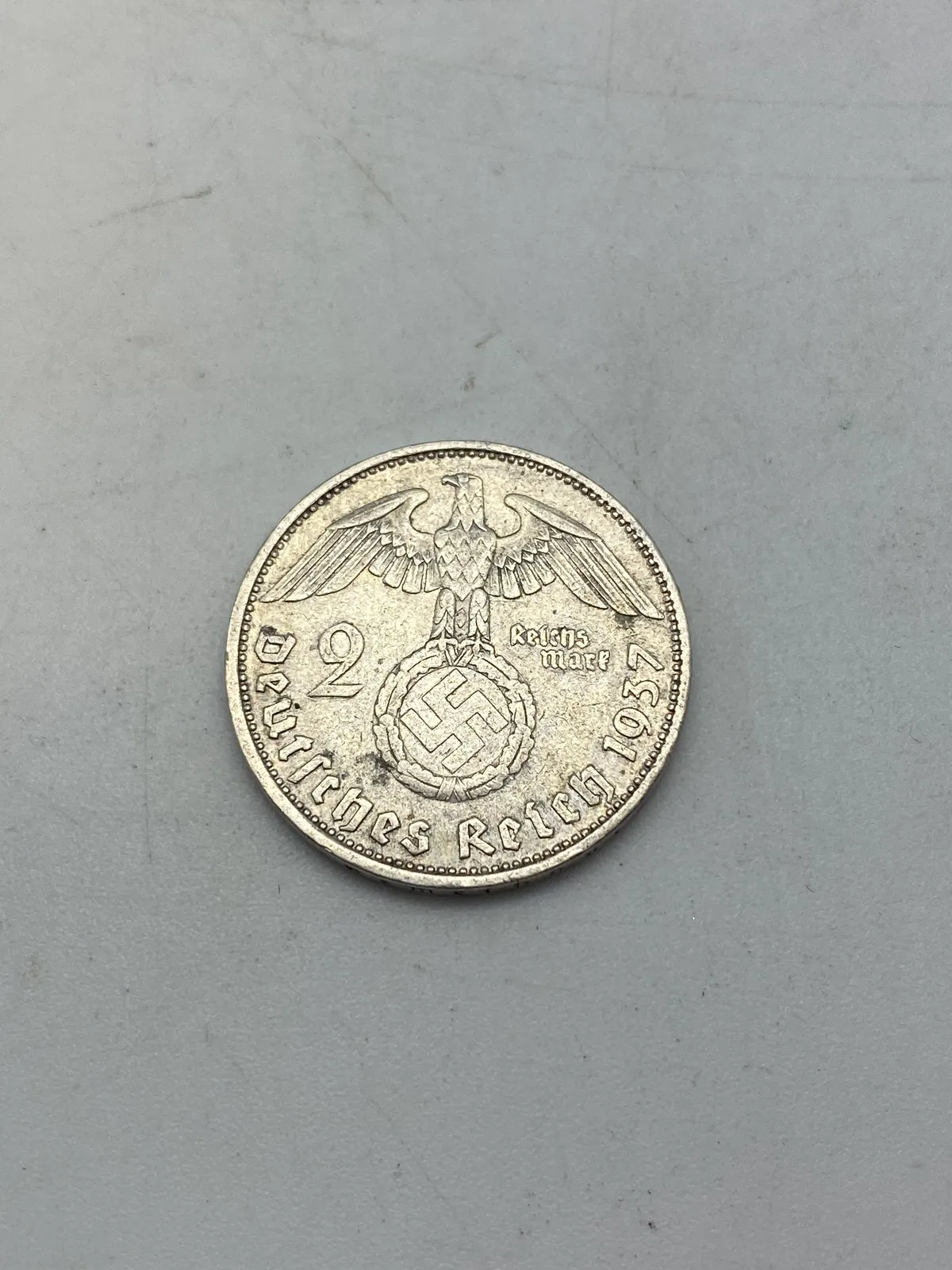 Original 2 Reichmark af sølv