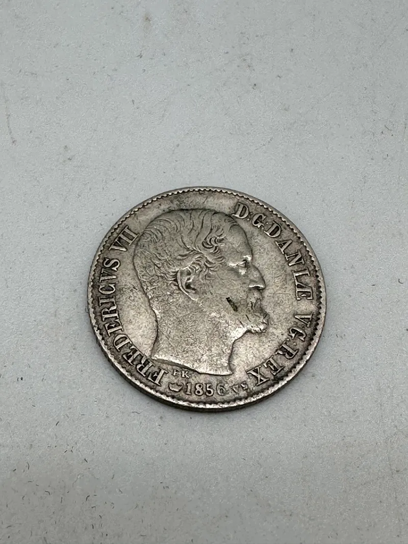 Original dansk 16 skilling - 1856 af sølv
