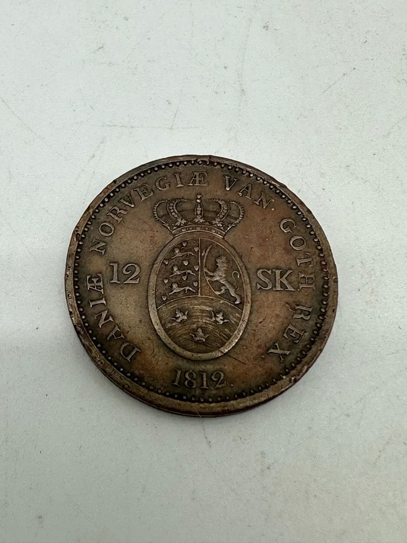 Original 12 skilling - 1812 - bemærk at det er en genbrugt 1771 skilling (sjælden)