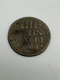 Original 4 skilling 1729 - dansk