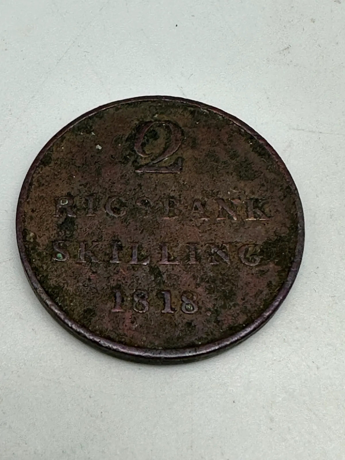 Original 2 skilling 1818 - dansk