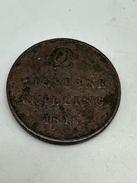 Original 2 skilling 1818 - dansk
