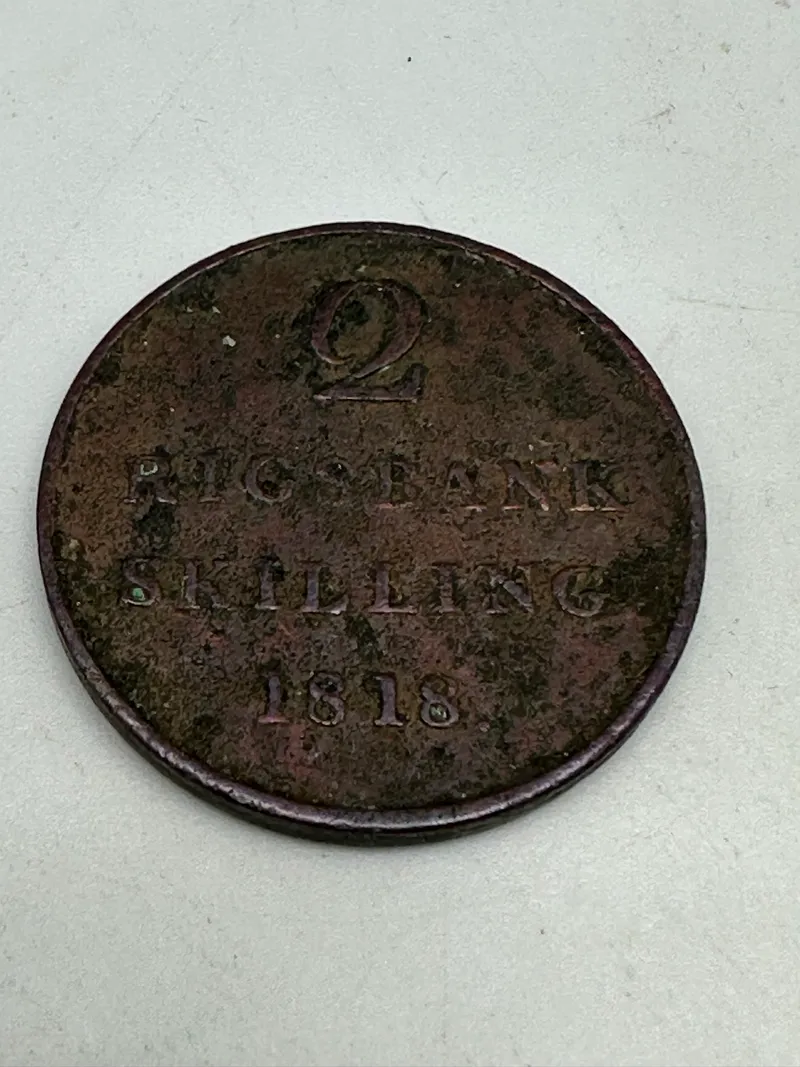 Original 2 skilling 1818 - dansk
