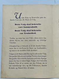 Originalt hæfte - For Danmark, for folkestyret, for fremtiden