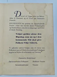 Originalt hæfte - For Danmark, for folkestyret, for fremtiden