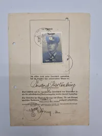 Original tysk raceattest med billede