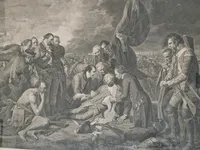 The death of General Wolfe / painted by B. West, historical painter to His Majesty ; engraved by Wm. Woollett, engraver to His Majesty