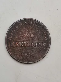 Originalt rigsbankstegn for skilling 1814