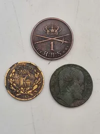 Samling originale skillings mønter