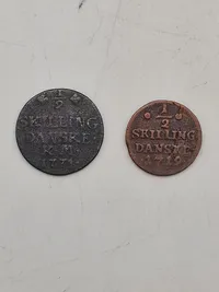 Originale skillings mønter - 1771 og 1719