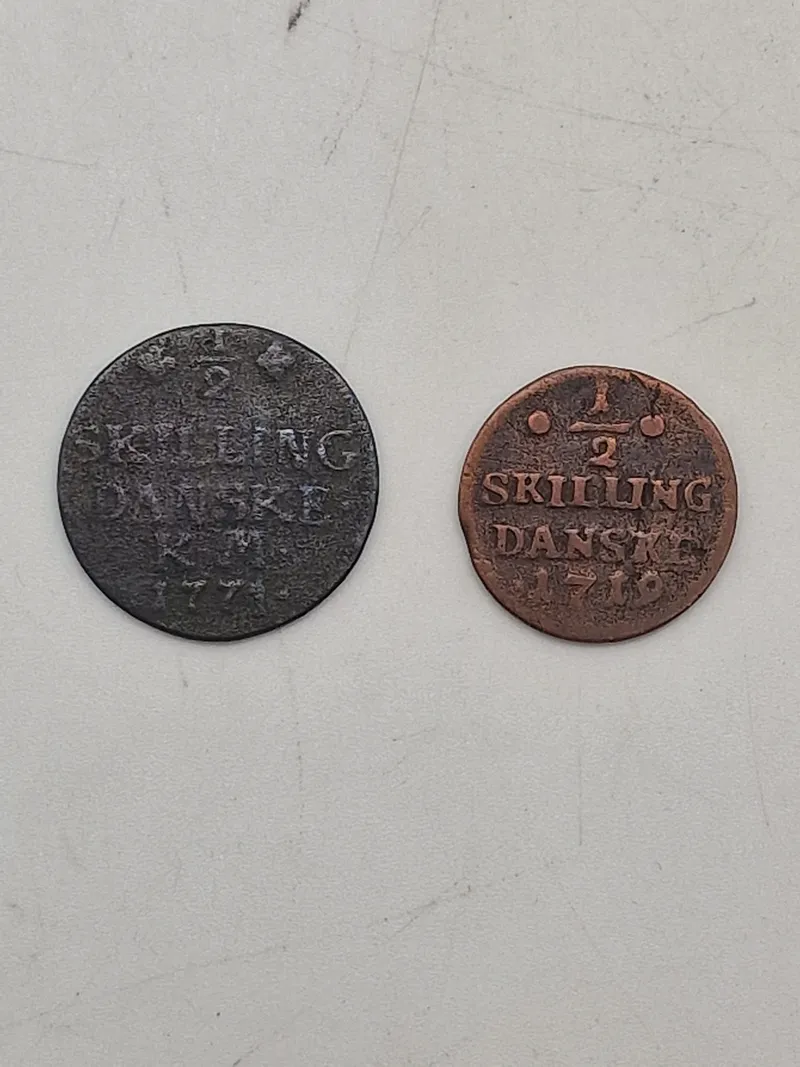 Originale skillings mønter - 1771 og 1719