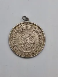 Original 2 kr 1923 erindringsmøntaf sølv - lavet som vedhæng
