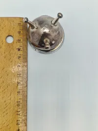 Salt skål opsats af pletsølv med glas skål