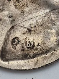 Original Christian D.9 broche af to-tårnet sølv