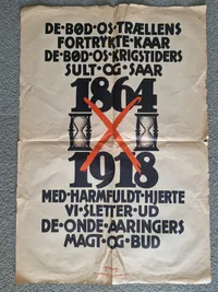 Ekstremt sjælden original Valgplakat fra genforeningen i 1920 (Stor)