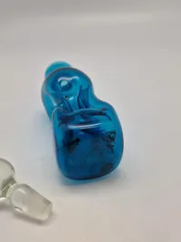 Original Holmegaard miniature klukflaske i blåt glas
