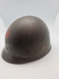 original Amerikansk M1 inderhjelm WW2 med 5 infantry divisions mærke