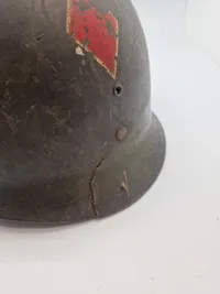 original Amerikansk M1 inderhjelm WW2 med 5 infantry divisions mærke