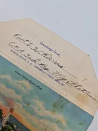 Samling souvenir fotos fra diverse steder i Amerika fra 40-erne