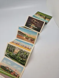 Samling souvenir fotos fra diverse steder i Amerika fra 40-erne