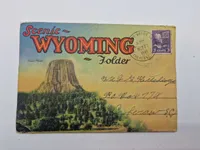 Samling souvenir fotos fra diverse steder i Amerika fra 40-erne