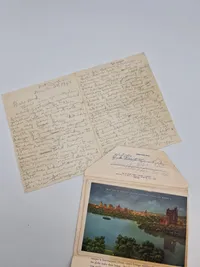 Samling souvenir fotos fra diverse steder i Amerika fra 40-erne