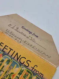 Samling souvenir fotos fra diverse steder i Amerika fra 40-erne