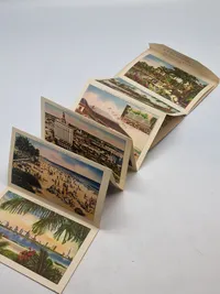 Samling souvenir fotos fra diverse steder i Amerika fra 40-erne