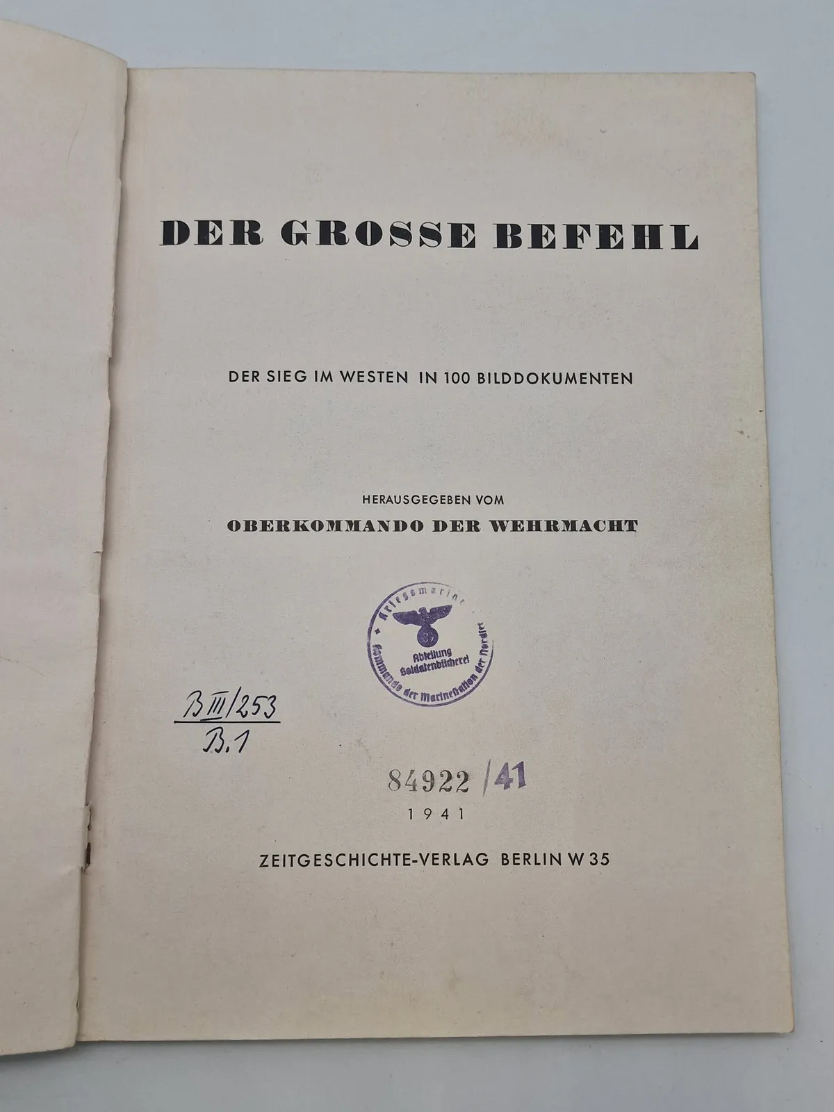 Original Tysk WW2 bog