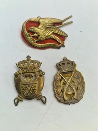Lot diverse danske regimentsmærker mm.