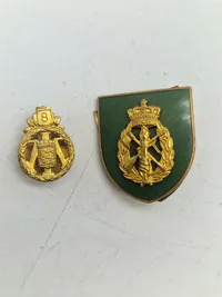 Lot diverse danske regimentsmærker mm.