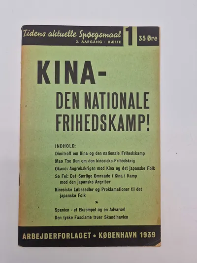 Originalt hæfte - Kina, den nationale frihedskamp