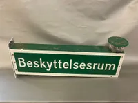 Originalt skilt - Beskyttelsesrum - med lys