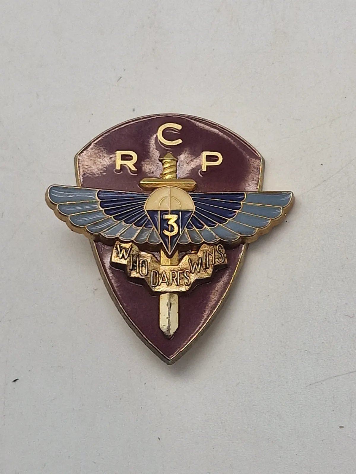 Originalt fransk 3rd Parachute Chasseur Regiment badge