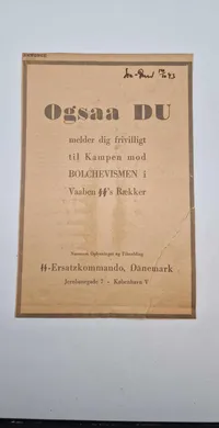 Original Dansk SS hverve annonce WW2