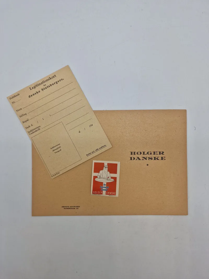 Originalt lot. Holger Danske  modstandsbevægelse - bla id kort til forfalskning mm.