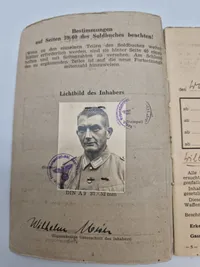 Original Waffen SS politi solbuch med foto