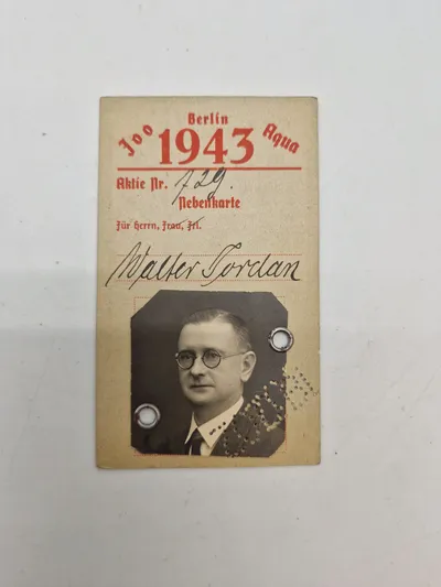 Originalt tysk ww2 id Berliner Zoo 1943