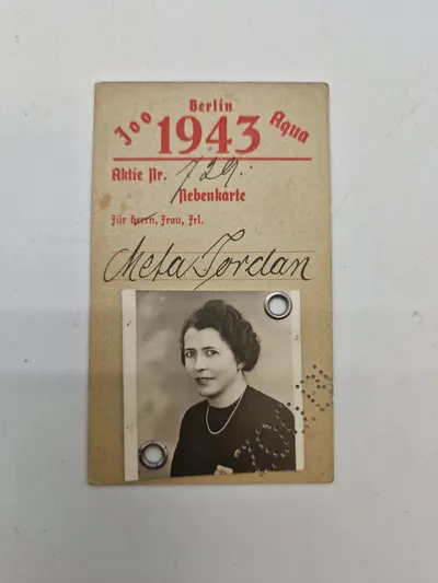 Originalt tysk ww2 id fra Berliner Zoo 1943