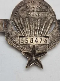 Original Fransk faldskærmsvinge med nummer