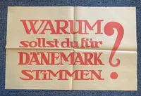 Ekstremt sjælden original Valgplakat fra Genforeningen 1920