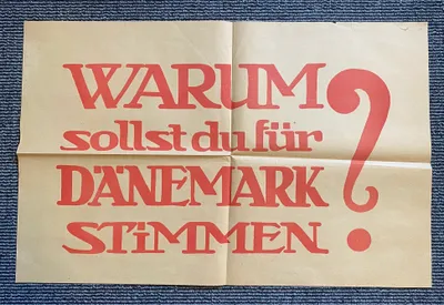 Ekstremt sjælden original Valgplakat fra Genforeningen 1920
